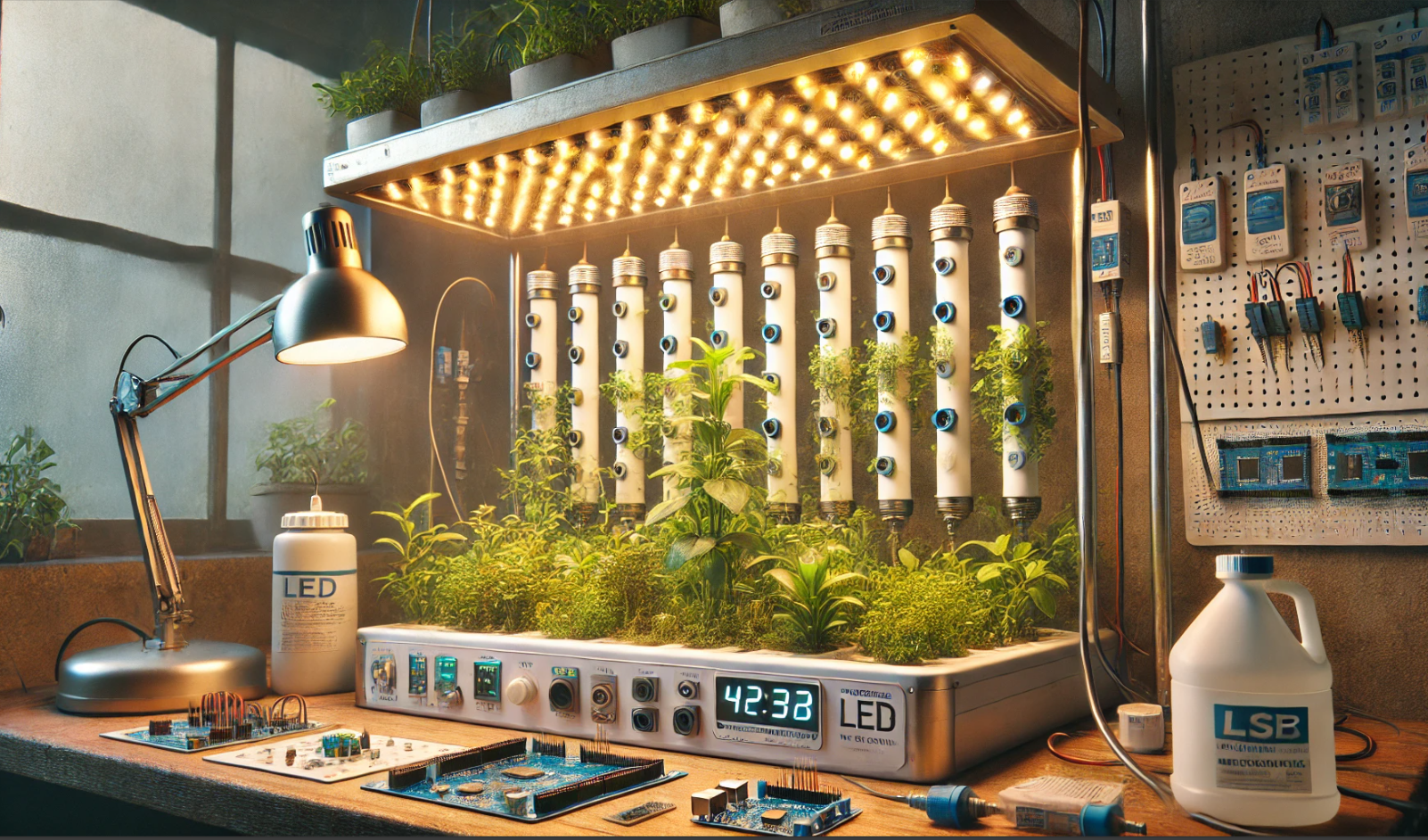 Iluminación LED en Cultivos Hidropónicos: Control por Microcontroladores y Sensores